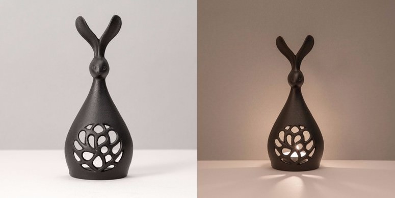 南部鉄器 キャンドルスタンドうさぎ